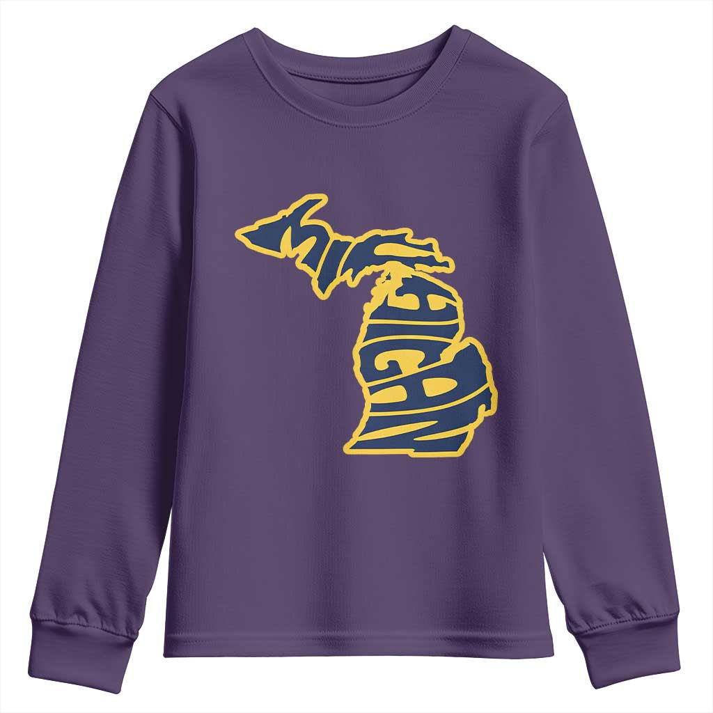 Michigan Lover State Map Pride Souvenir Gift Youth Sweatshirt