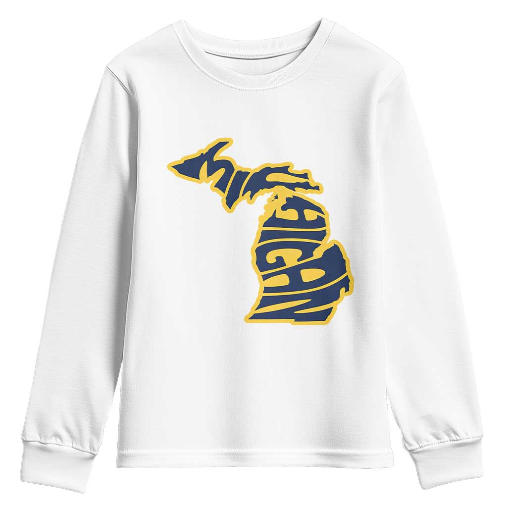 Michigan Lover State Map Pride Souvenir Gift Youth Sweatshirt