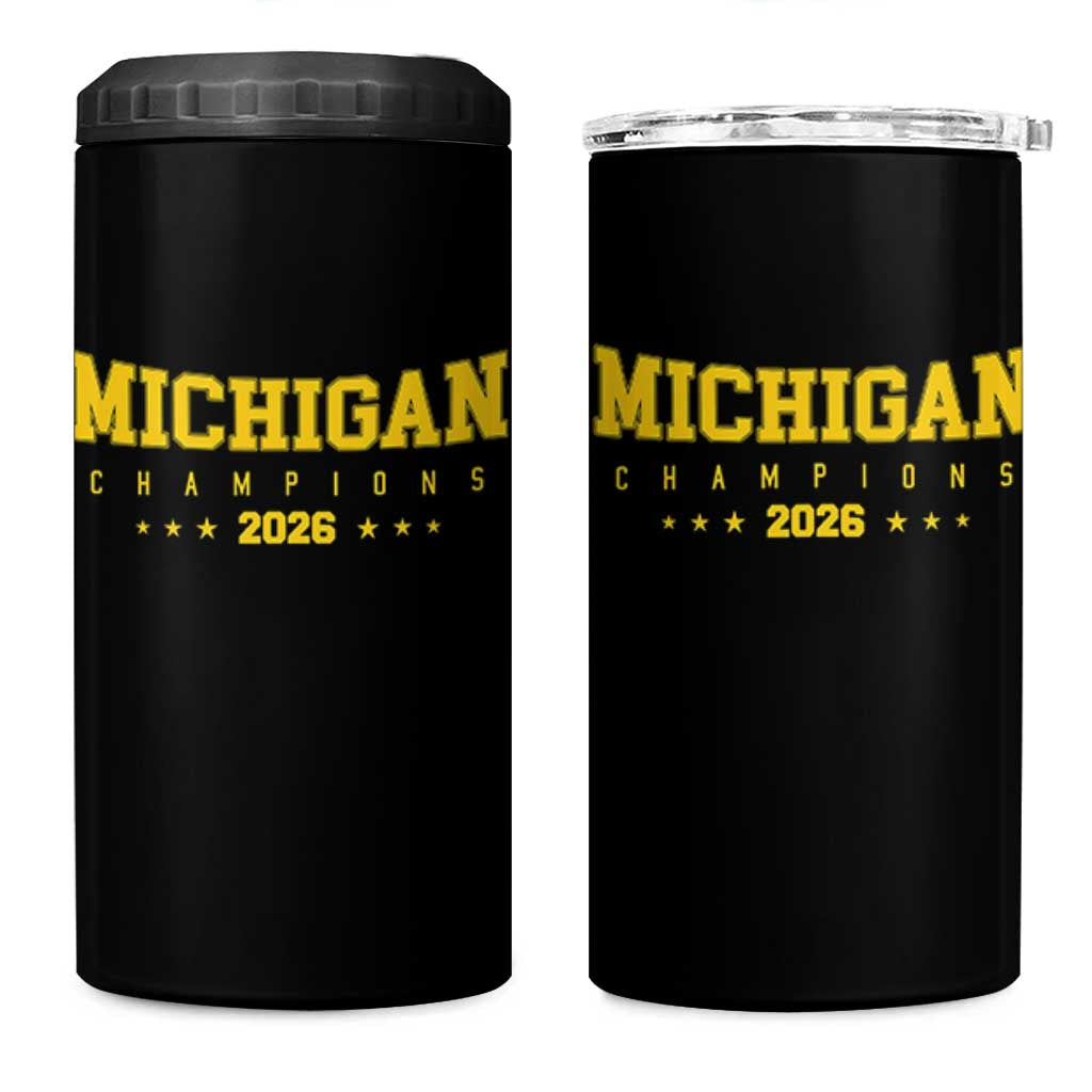 Michigan 2026 Basketball Victory 4 in 1 Can Cooler Tumbler Champions Pride Fan Gift