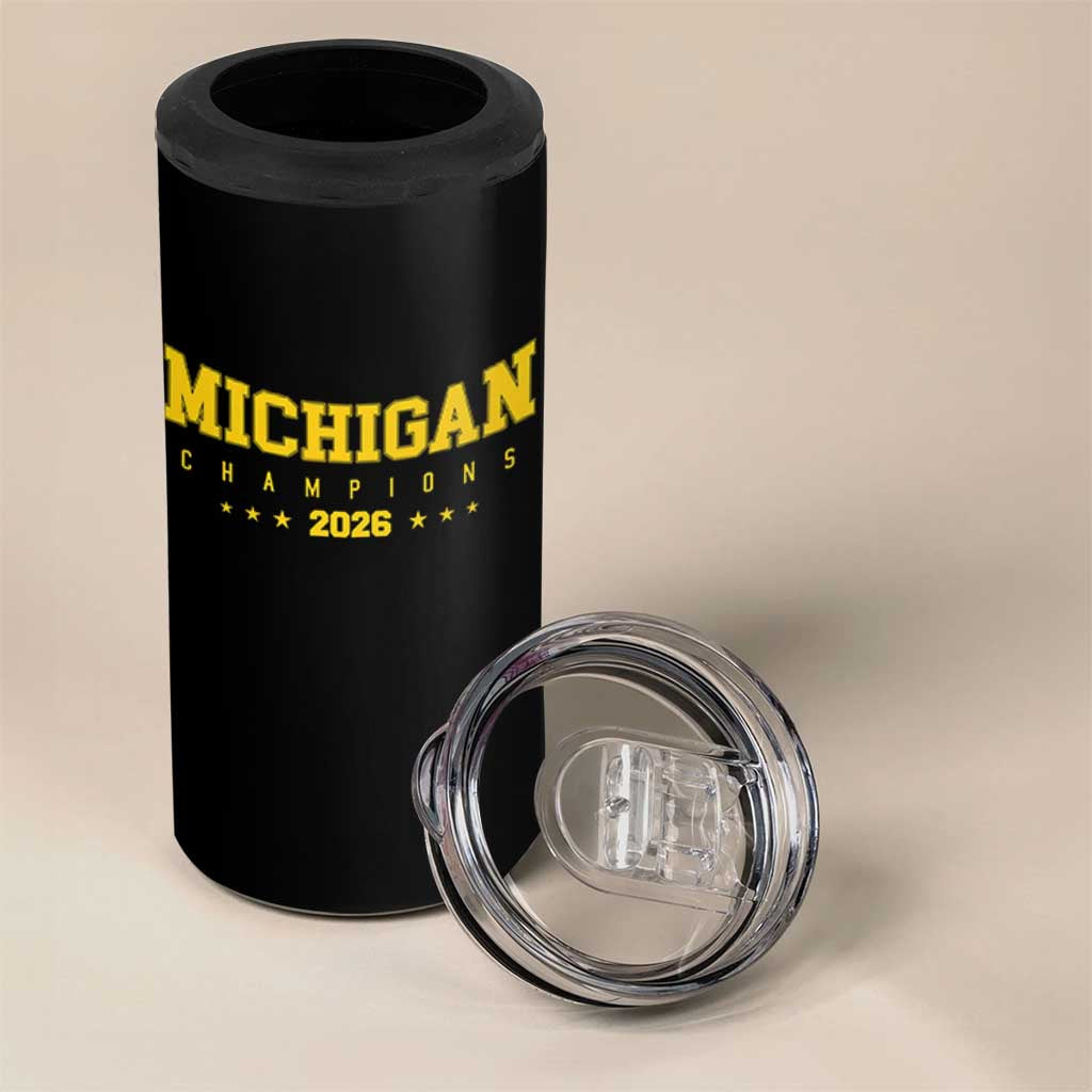 Michigan 2026 Basketball Victory 4 in 1 Can Cooler Tumbler Champions Pride Fan Gift