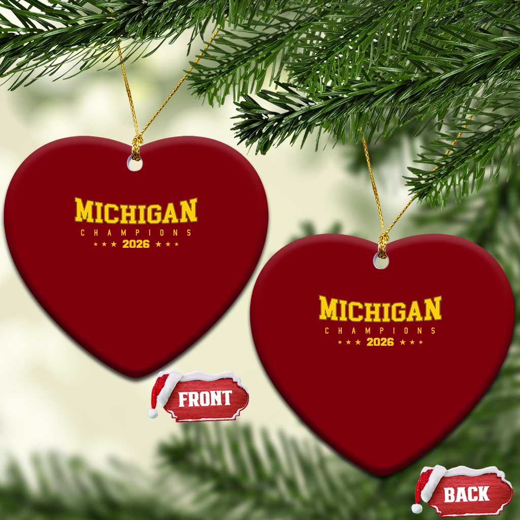 Michigan 2026 Basketball Victory Ceramic Ornament Champions Pride Fan Gift