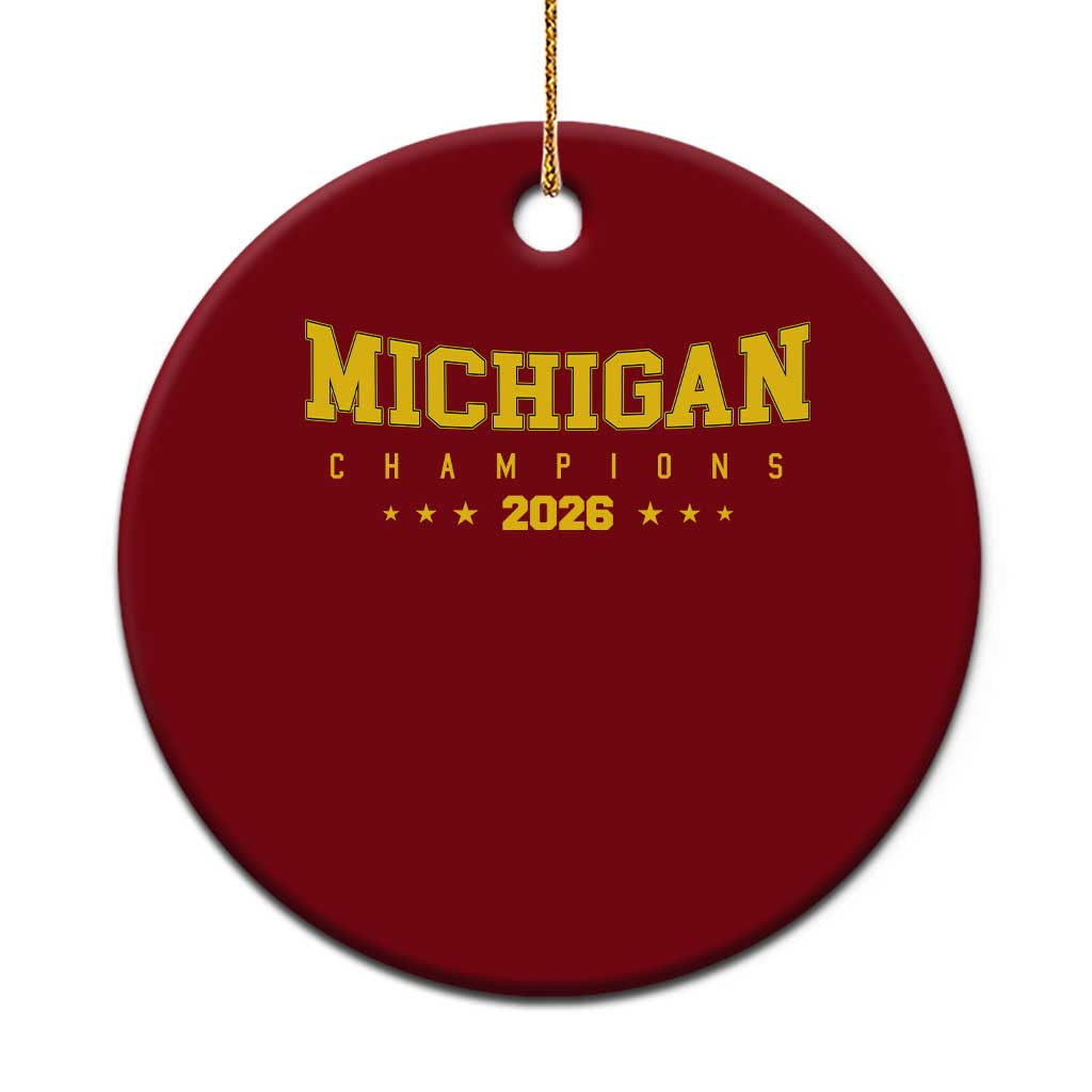 Michigan 2026 Basketball Victory Ceramic Ornament Champions Pride Fan Gift