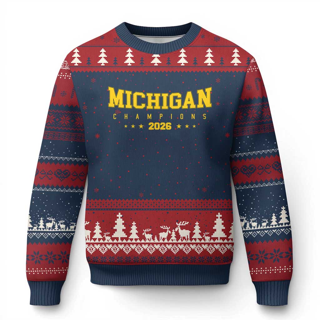 Michigan 2026 Basketball Victory Ugly Christmas Sweater Champions Pride Fan Gift