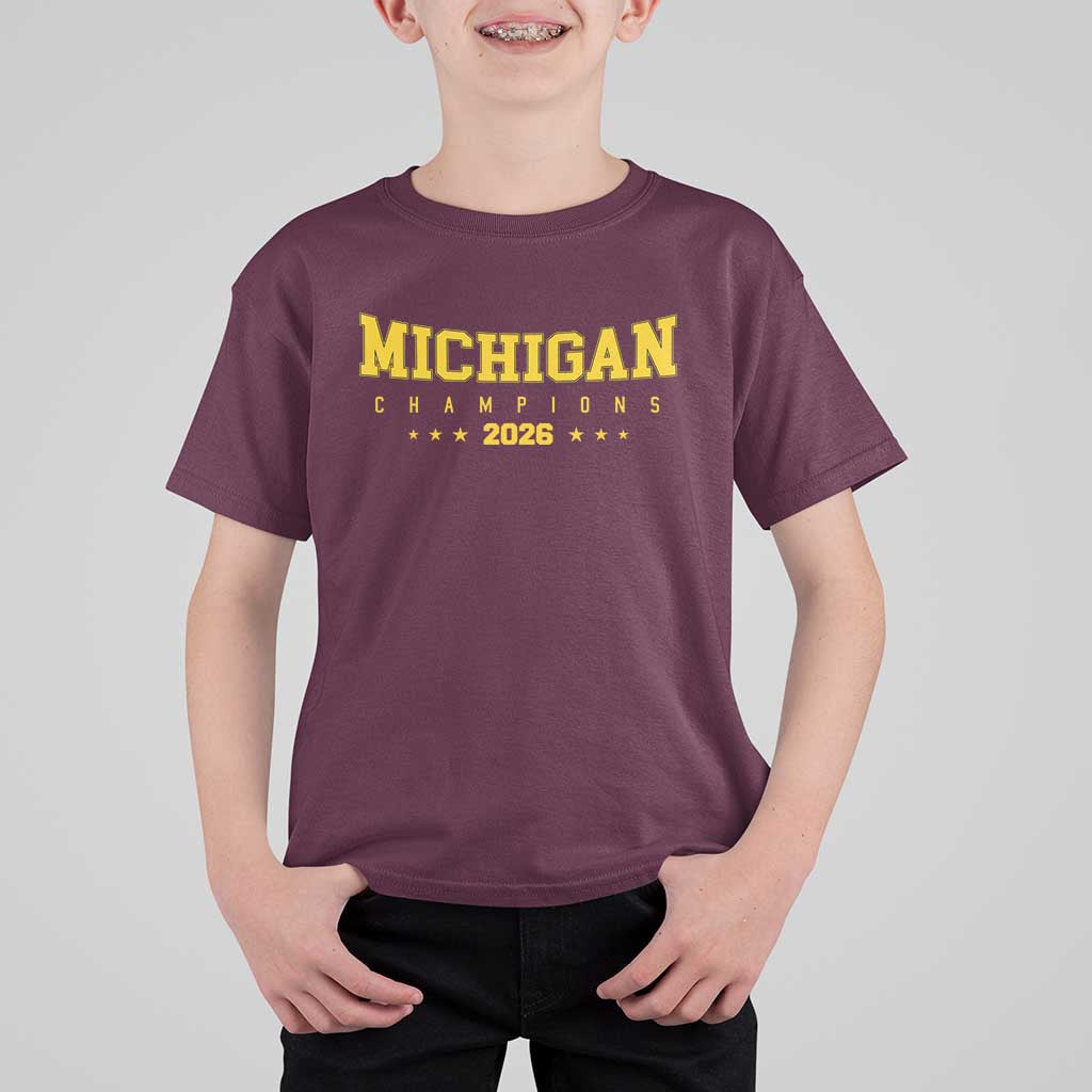 Michigan 2026 Basketball Victory T Shirt For Kid Champions Pride Fan Gift