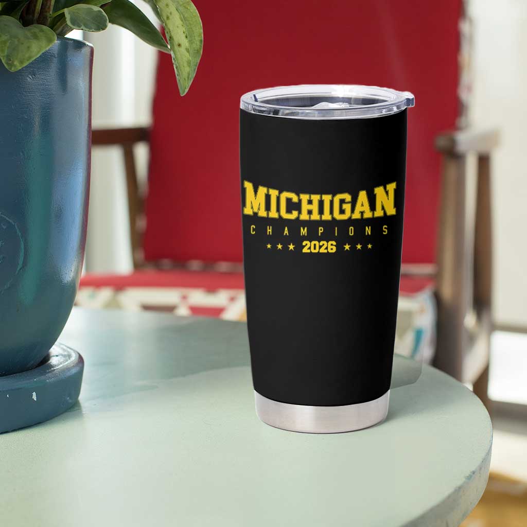 Michigan 2026 Basketball Victory Tumbler Cup Champions Pride Fan Gift