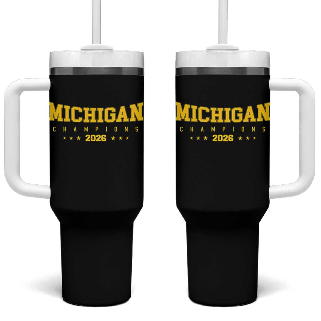 Michigan 2026 Basketball Victory Tumbler With Handle Champions Pride Fan Gift