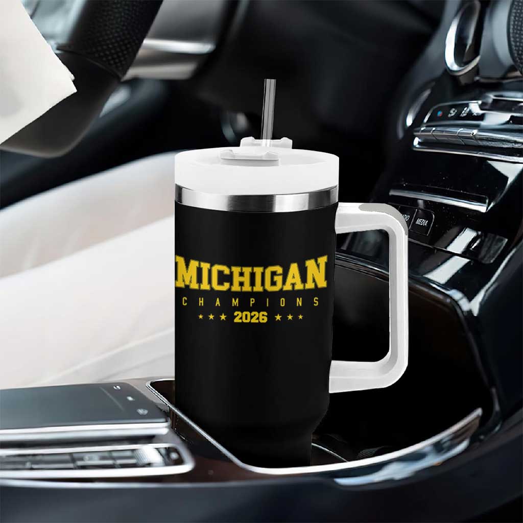 Michigan 2026 Basketball Victory Tumbler With Handle Champions Pride Fan Gift