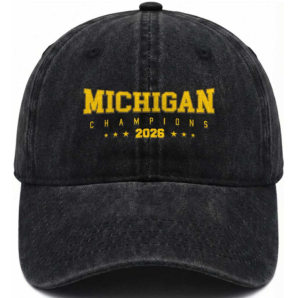 Michigan 2026 Basketball Victory Washed Cotton Baseball Cap Champions Pride Fan Gift