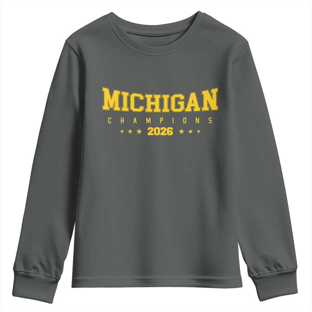 Michigan 2026 Basketball Victory Youth Sweatshirt Champions Pride Fan Gift