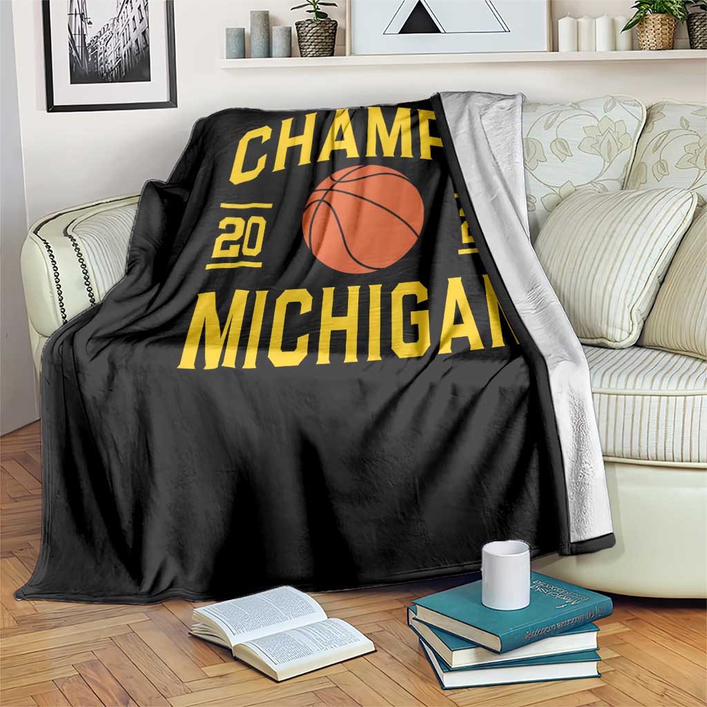 Michigan Hoops Champions Graphic Throw Blanket 2026 Basketball Victory Pride