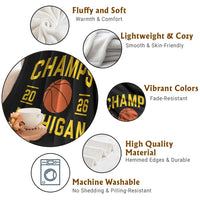 Michigan Hoops Champions Graphic Throw Blanket 2026 Basketball Victory Pride