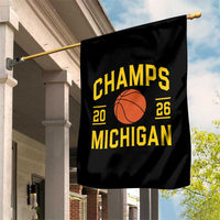 Michigan Hoops Champions Graphic Garden Flag 2026 Basketball Victory Pride