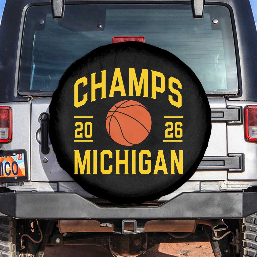 Michigan Hoops Champions Graphic Spare Tire Cover 2026 Basketball Victory Pride