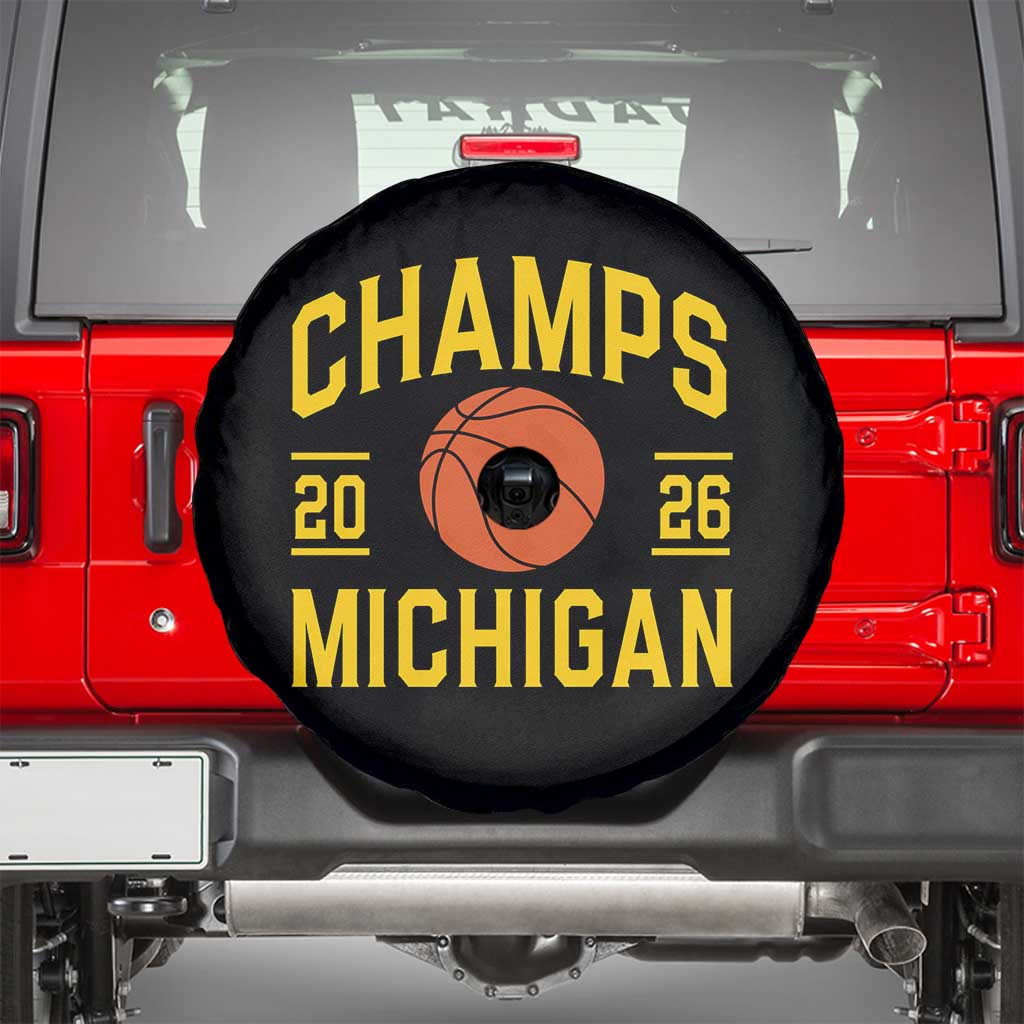Michigan Hoops Champions Graphic Spare Tire Cover 2026 Basketball Victory Pride