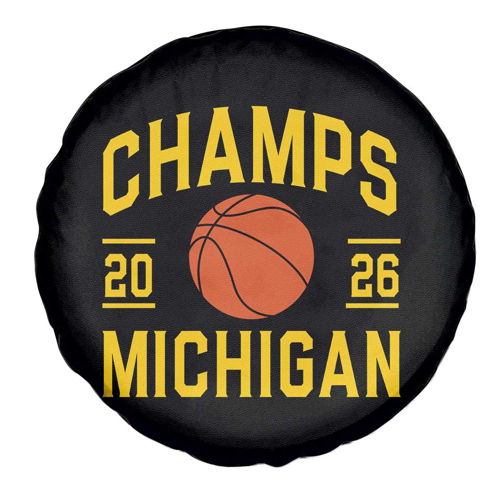 Michigan Hoops Champions Graphic Spare Tire Cover 2026 Basketball Victory Pride