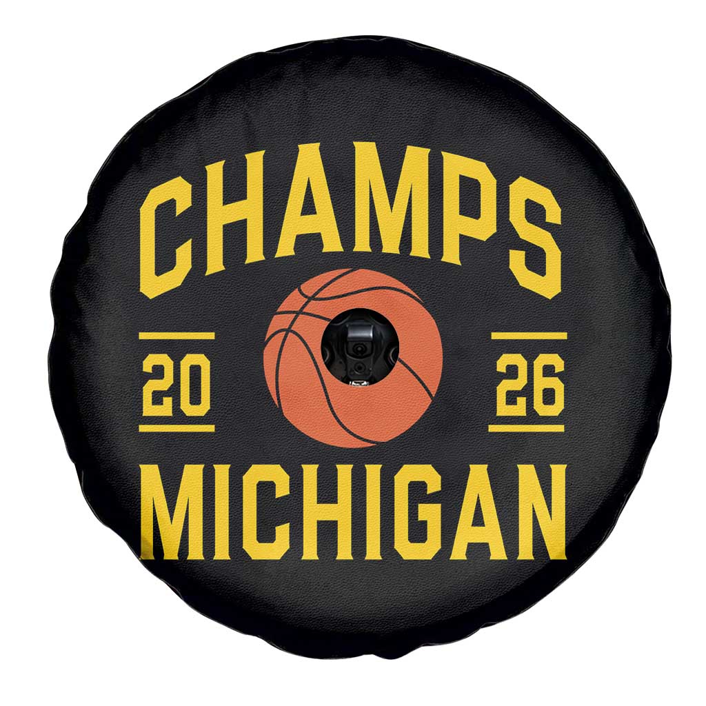 Michigan Hoops Champions Graphic Spare Tire Cover 2026 Basketball Victory Pride