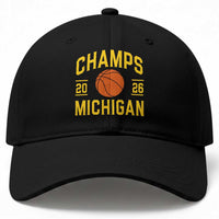 Michigan Hoops Champions Graphic Baseball Cap 2026 Basketball Victory Pride