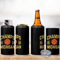 Michigan Hoops Champions Graphic 4 in 1 Can Cooler Tumbler 2026 Basketball Victory Pride