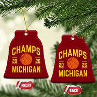 Michigan Hoops Champions Graphic Ceramic Ornament 2026 Basketball Victory Pride