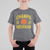 Michigan Hoops Champions Graphic T Shirt For Kid 2026 Basketball Victory Pride