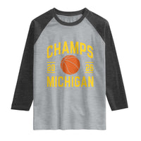 Michigan Hoops Champions Graphic Raglan Shirt 2026 Basketball Victory Pride