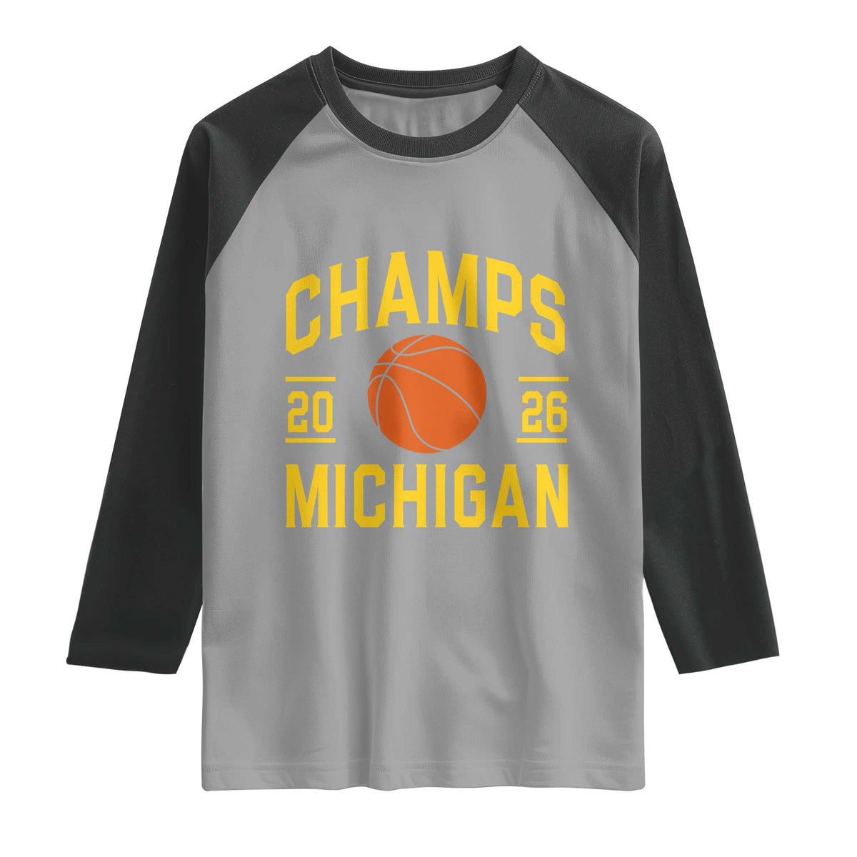 Michigan Hoops Champions Graphic Raglan Shirt 2026 Basketball Victory Pride