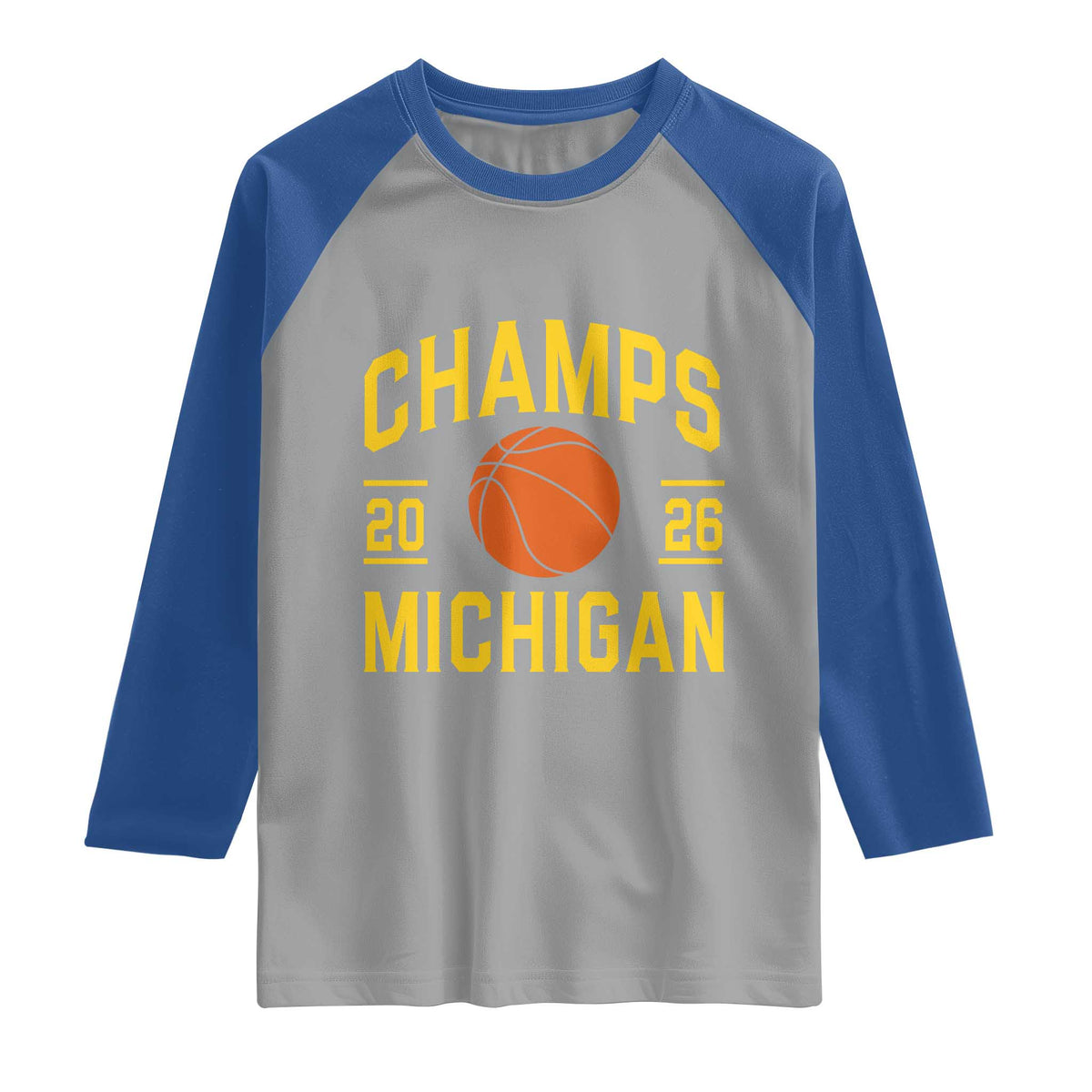 Michigan Hoops Champions Graphic Raglan Shirt 2026 Basketball Victory Pride