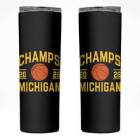 Michigan Hoops Champions Graphic Skinny Tumbler 2026 Basketball Victory Pride