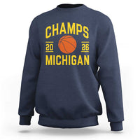 Michigan Hoops Champions Graphic Sweatshirt 2026 Basketball Victory Pride