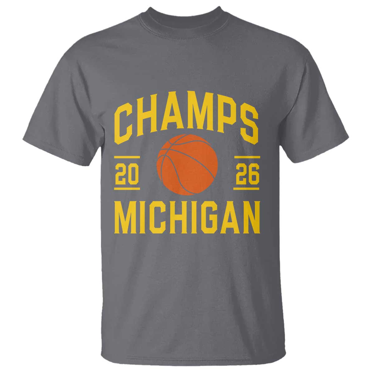 Michigan Hoops Champions Graphic T Shirt 2026 Basketball Victory Pride