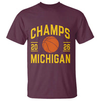 Michigan Hoops Champions Graphic T Shirt 2026 Basketball Victory Pride
