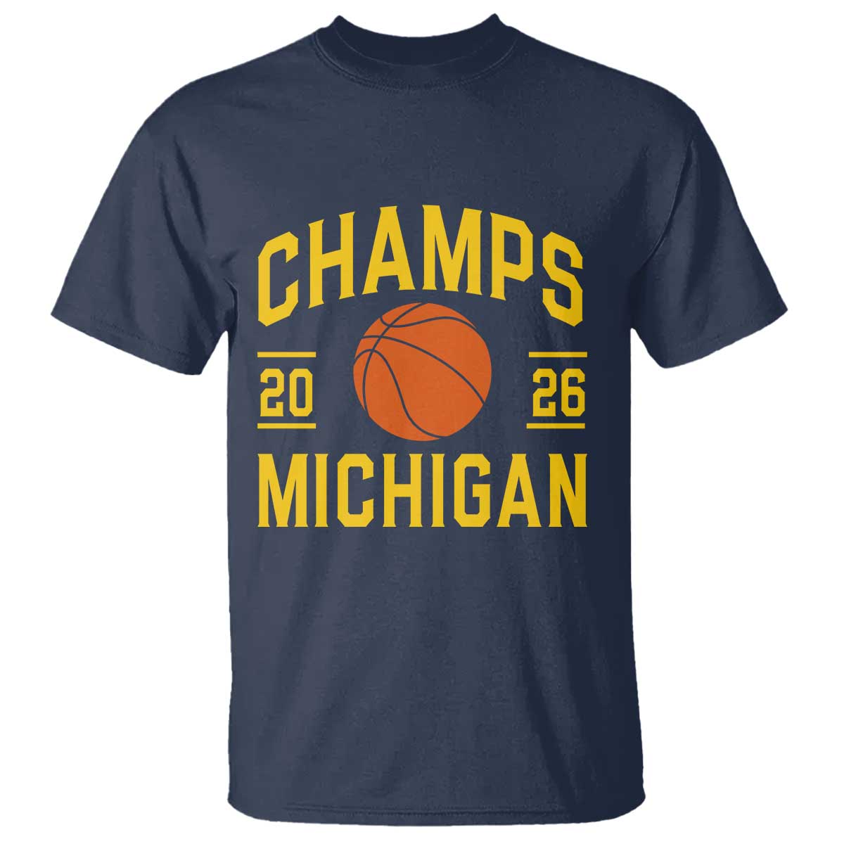 Michigan Hoops Champions Graphic T Shirt 2026 Basketball Victory Pride