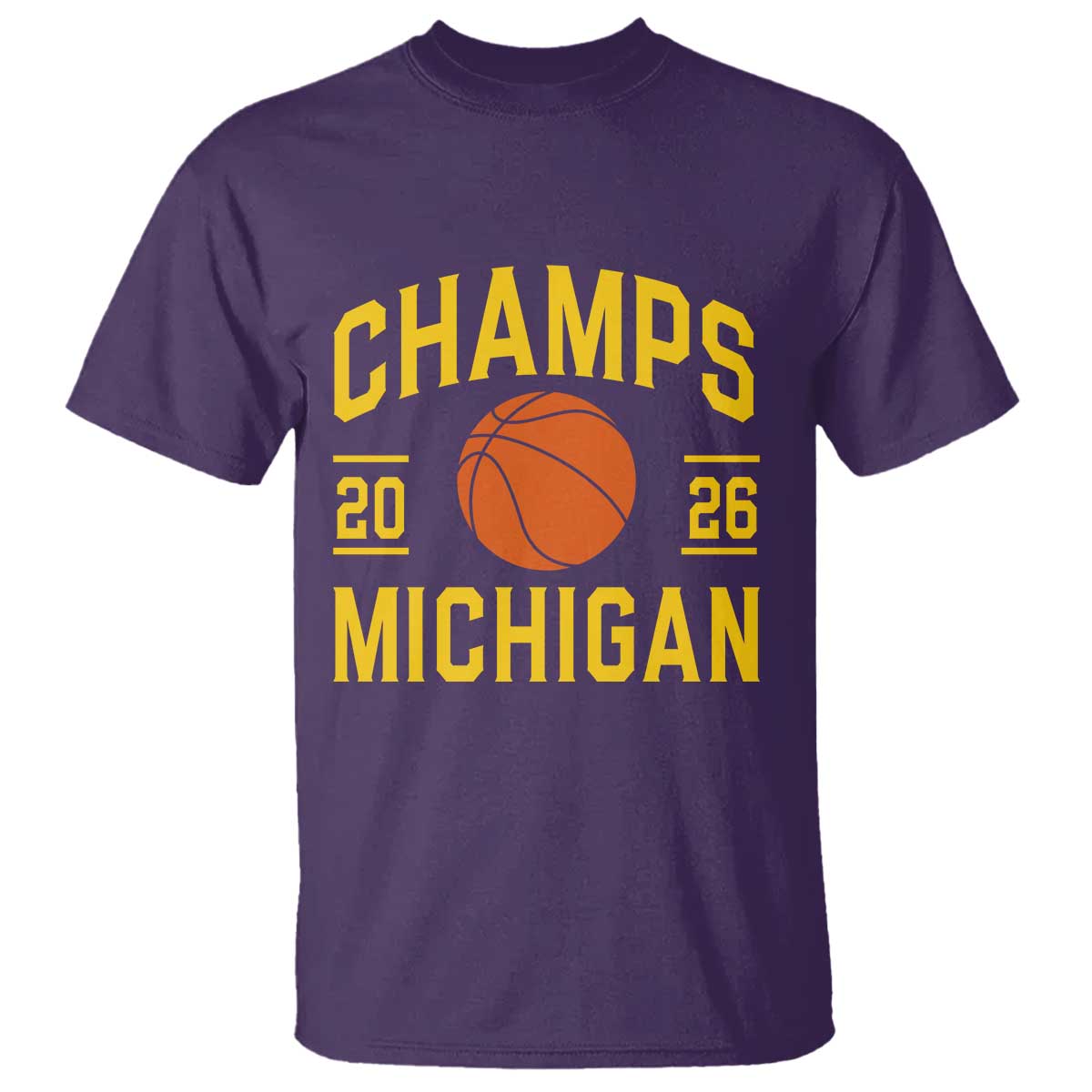 Michigan Hoops Champions Graphic T Shirt 2026 Basketball Victory Pride