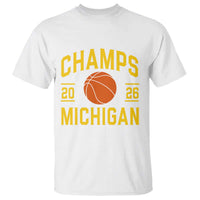 Michigan Hoops Champions Graphic T Shirt 2026 Basketball Victory Pride