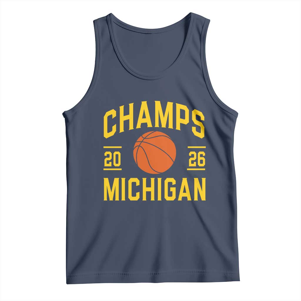 Michigan Hoops Champions Graphic Tank Top 2026 Basketball Victory Pride