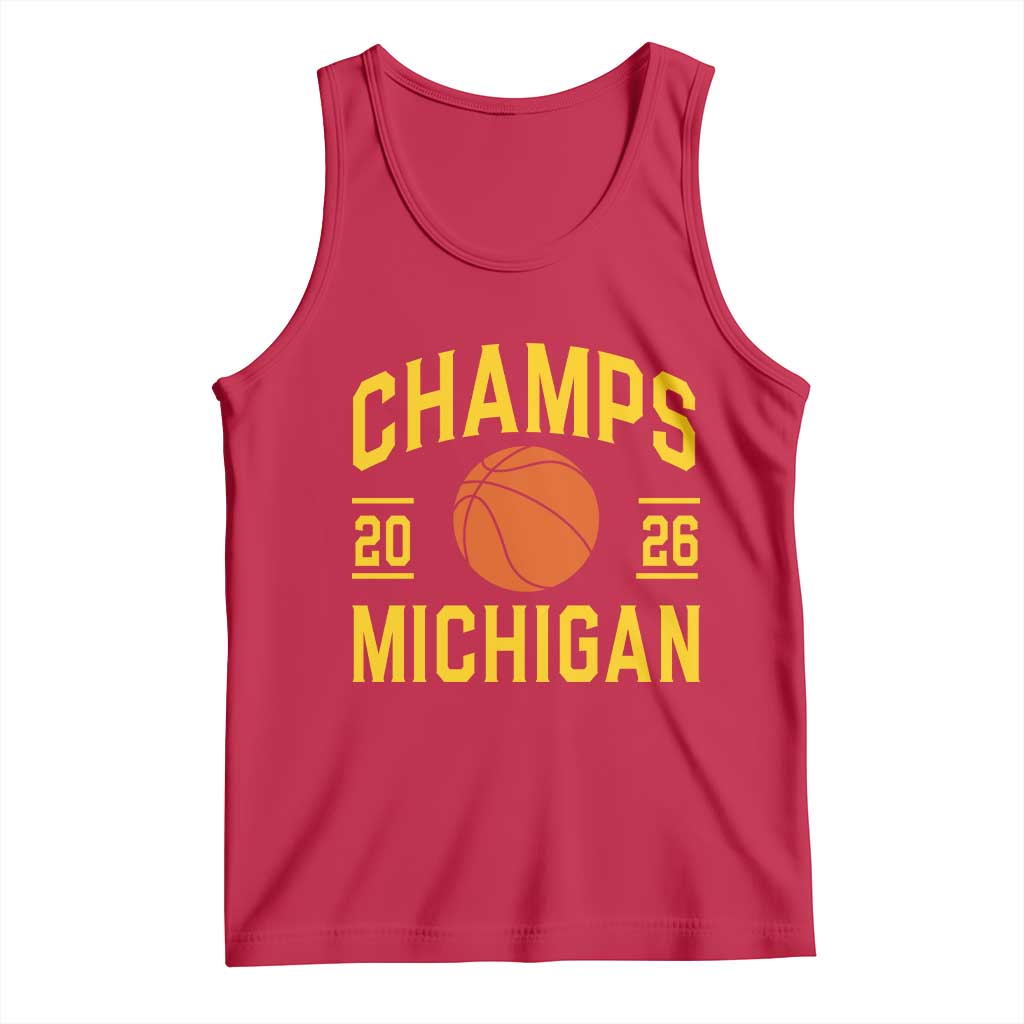 Michigan Hoops Champions Graphic Tank Top 2026 Basketball Victory Pride