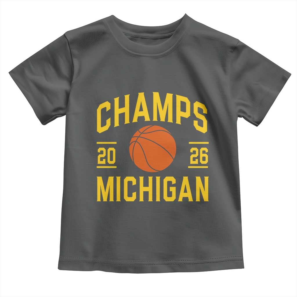 Michigan Hoops Champions Graphic Toddler T Shirt 2026 Basketball Victory Pride