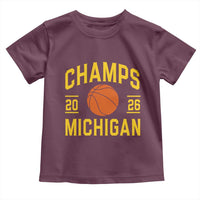 Michigan Hoops Champions Graphic Toddler T Shirt 2026 Basketball Victory Pride