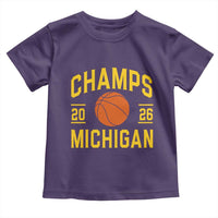Michigan Hoops Champions Graphic Toddler T Shirt 2026 Basketball Victory Pride