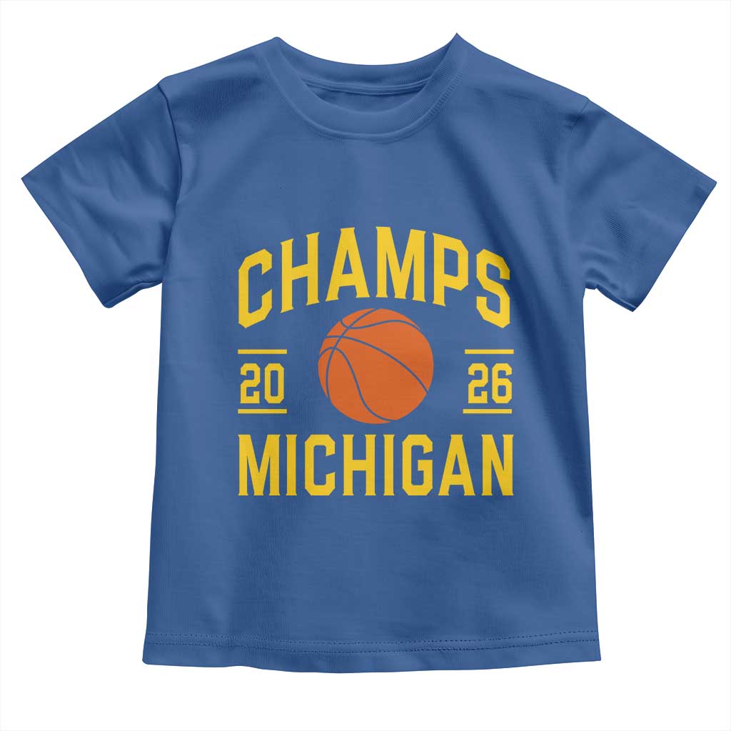 Michigan Hoops Champions Graphic Toddler T Shirt 2026 Basketball Victory Pride