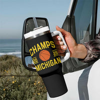 Michigan Hoops Champions Graphic Tumbler With Handle 2026 Basketball Victory Pride