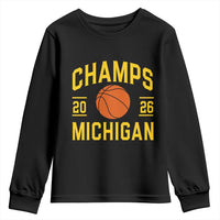 Michigan Hoops Champions Graphic Youth Sweatshirt 2026 Basketball Victory Pride
