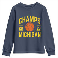 Michigan Hoops Champions Graphic Youth Sweatshirt 2026 Basketball Victory Pride
