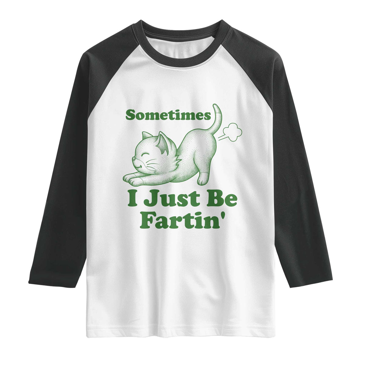 Funny Cat Sometimes I Just Be Fartin Raglan Shirt Pet Lover