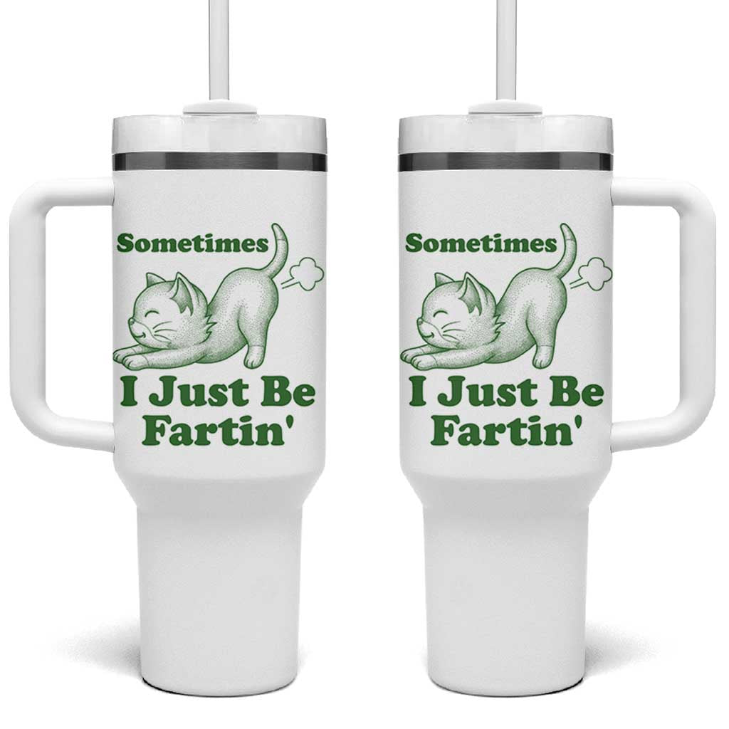 Funny Cat Sometimes I Just Be Fartin Tumbler With Handle Pet Lover