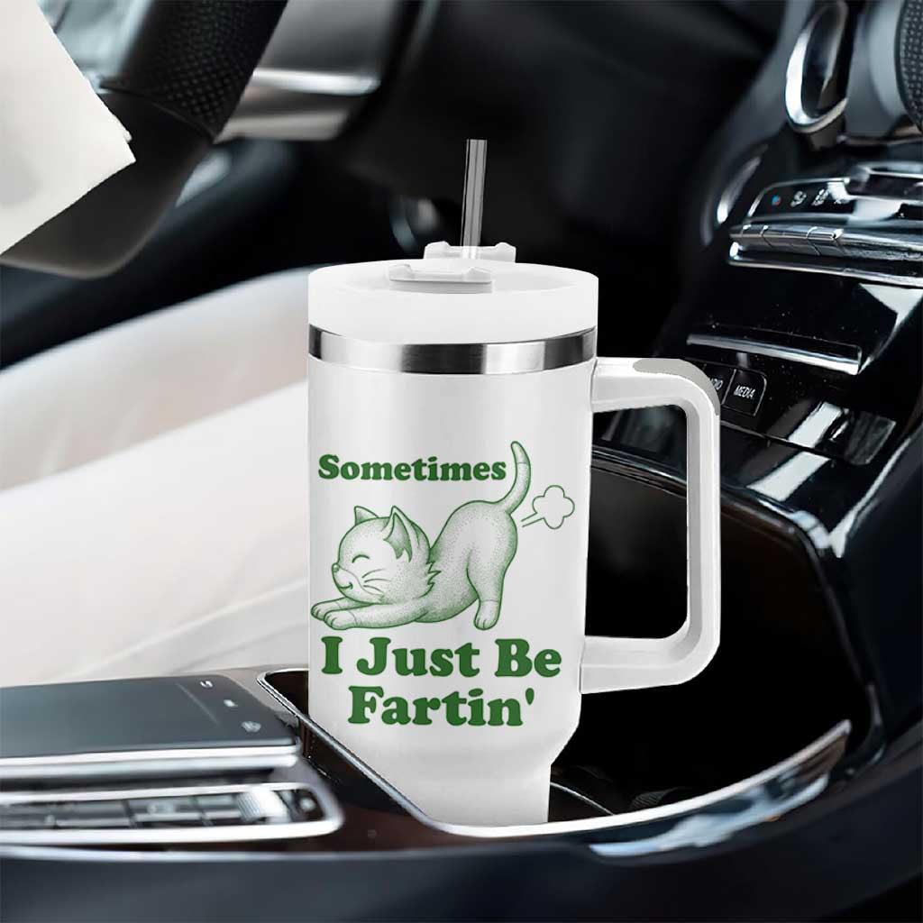 Funny Cat Sometimes I Just Be Fartin Tumbler With Handle Pet Lover