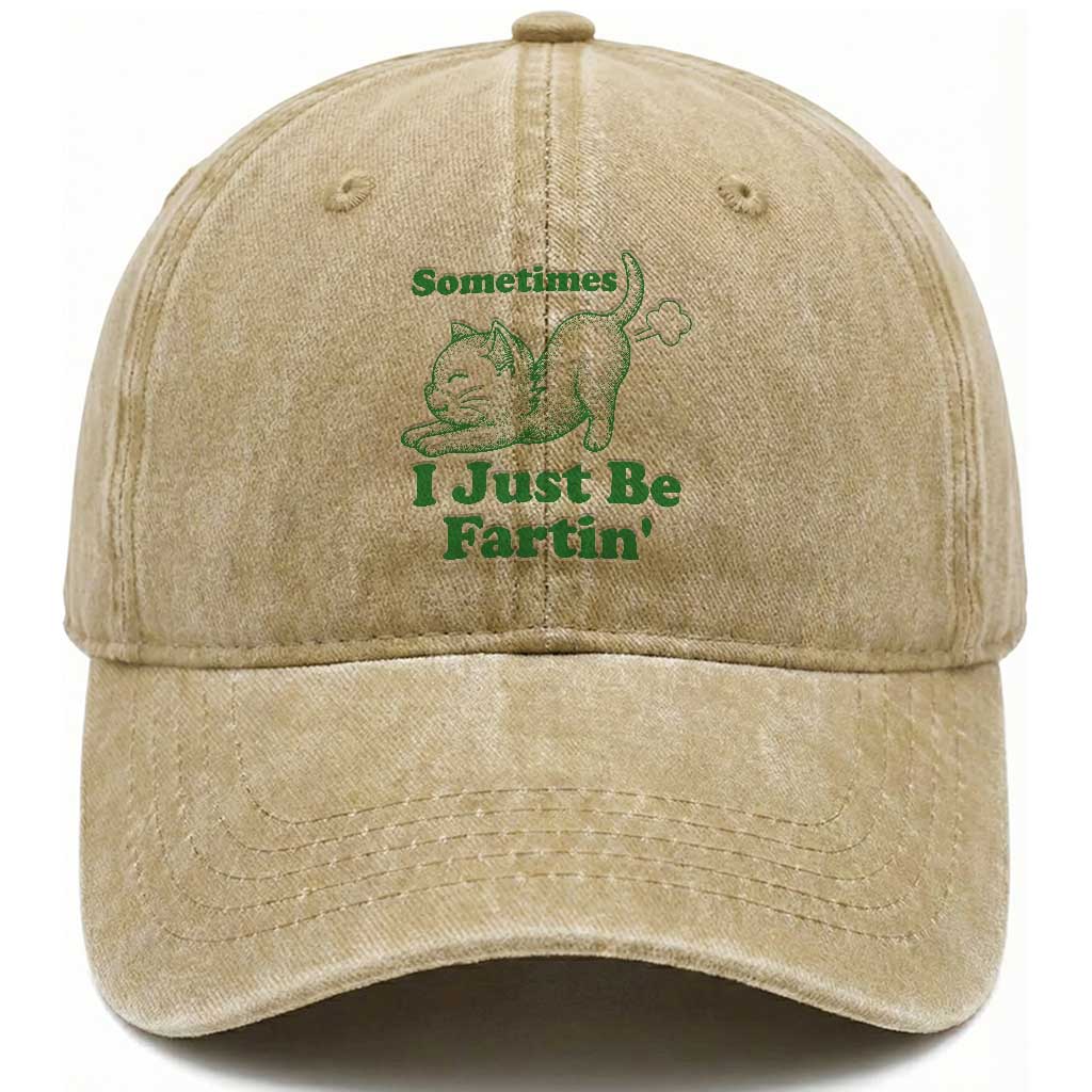 Funny Cat Sometimes I Just Be Fartin Washed Cotton Baseball Cap Pet Lover