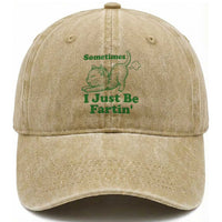 Funny Cat Sometimes I Just Be Fartin Washed Cotton Baseball Cap Pet Lover