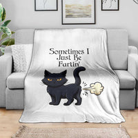 Funny Black Cat Bathroom Humor Throw Blanket Sometimes I Just Be Fartin