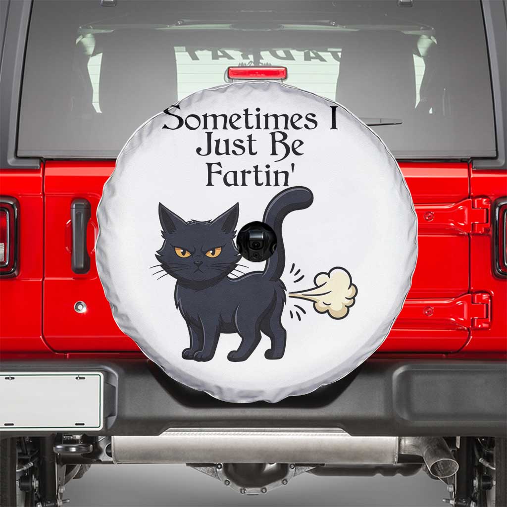Funny Black Cat Bathroom Humor Spare Tire Cover Sometimes I Just Be Fartin